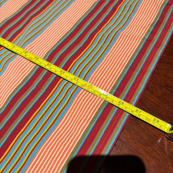 Nike striped polo shirt in multi-coloured stripes with blue collar - Picture 4 of 5